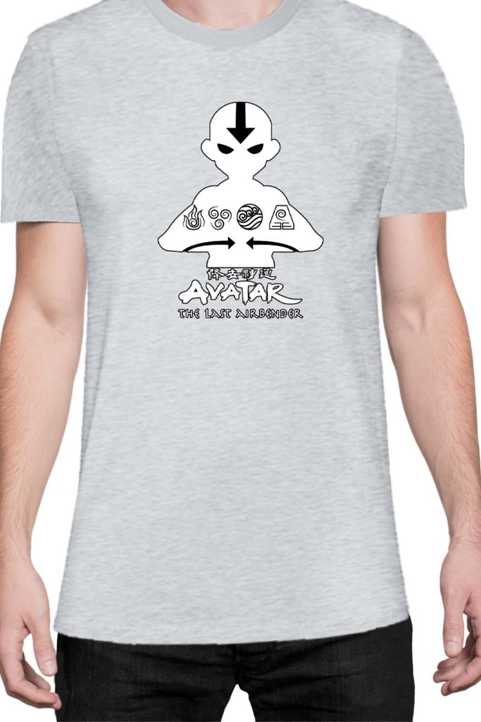 Herren T-Shirt Japan Manga Anime Comics Animation Avatar Aang, Man S / Grau