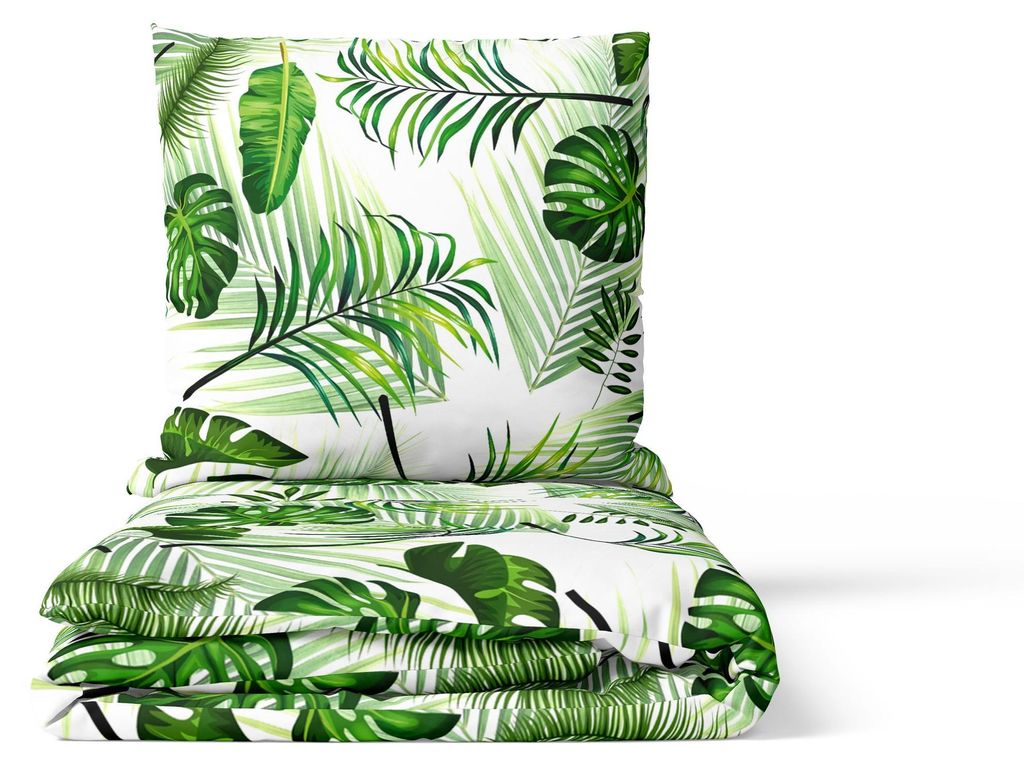 2-tlg Bettwäsche Leaves 135x200 + 80x80 cm mit YKK Produktbild 