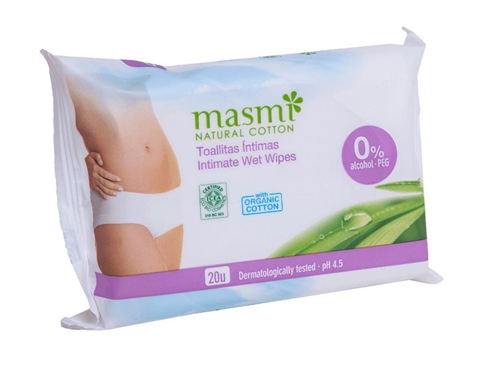 Bio Intimpflegetücher 100% Baumwolle Masmi 20 St