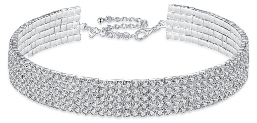 Accessoires für die Hochzeitsfeier, mehrere Reihen voller Drillich-Chokerhalsbänder