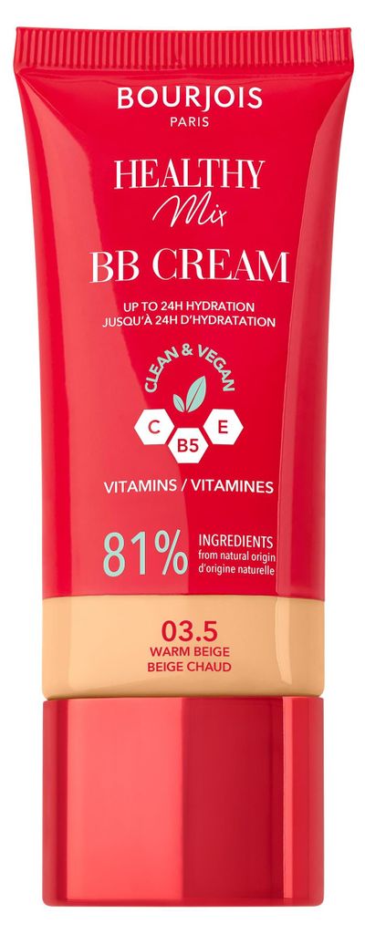 Bourjois Healthy Mix, 03.5 Beige Warm, BB Crème, Foundation in Creme, deckt und versorgt den ganzen Tag mit den Vitaminen C, E und B5, Clean & Veg...