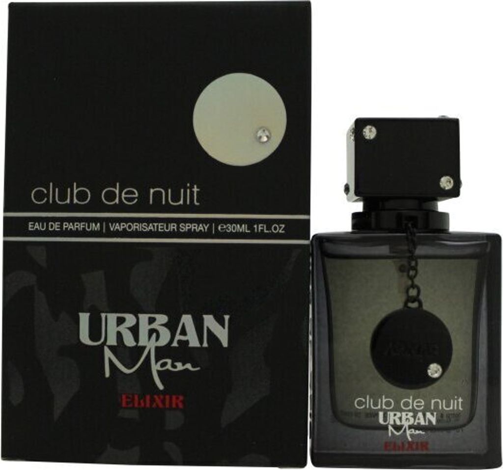 A product shot of a perfume bottle and its packaging.