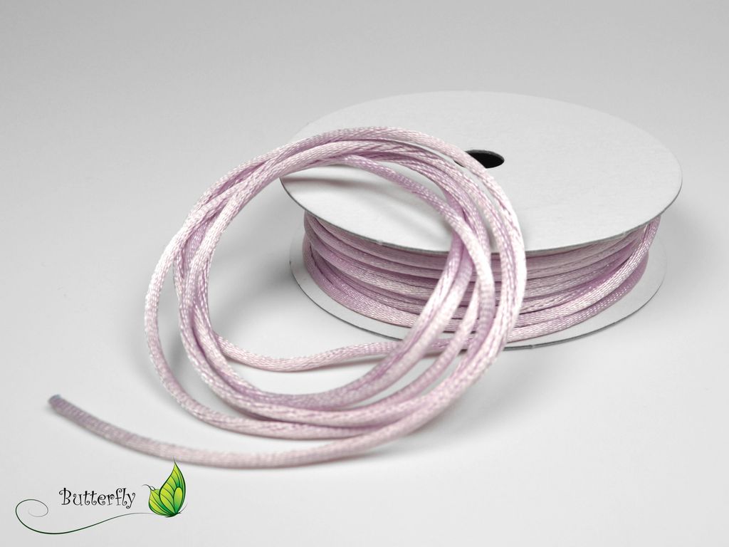 10m Rolle Flechtkordel Satin 2mm, Farbe:blass lila / Produktbild 