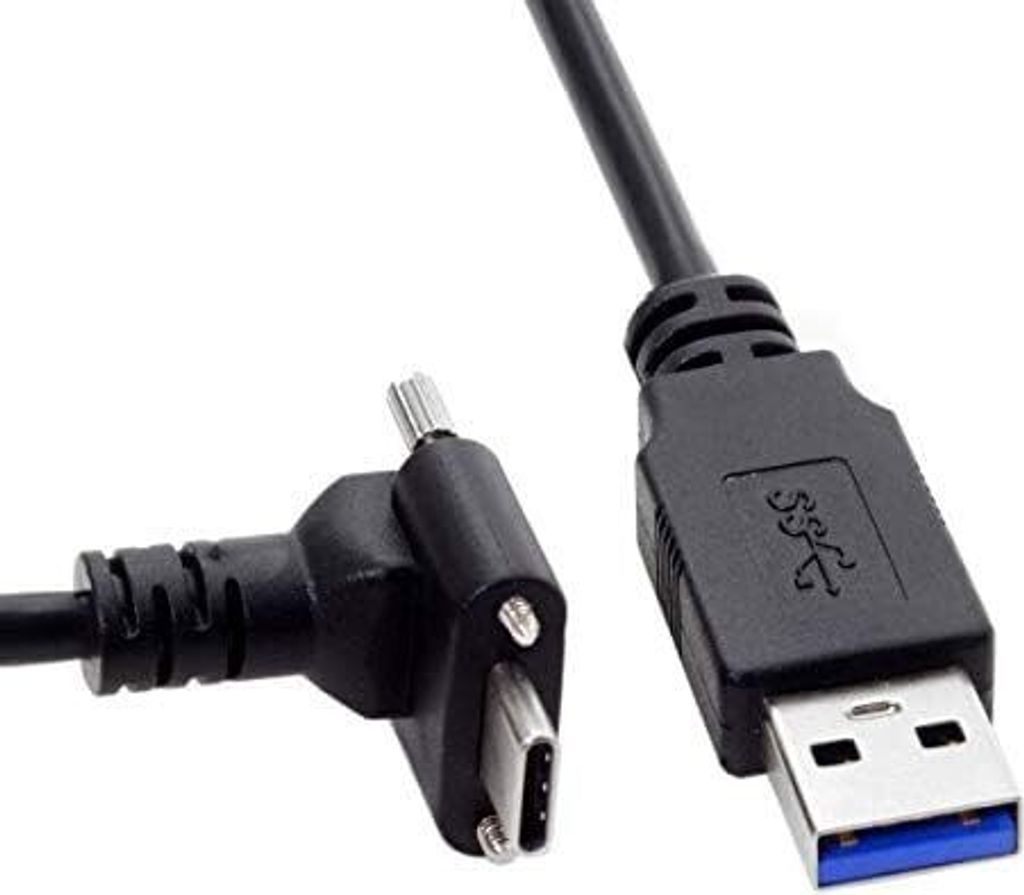 SYSTEM-S USB 3.1 Tipo C 90° Connettore ad Angolo a USB 2.0 A Cavo