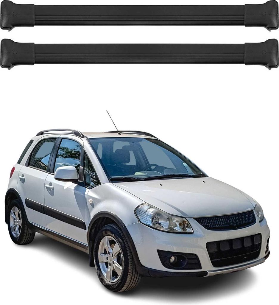 Dachträger Grundtäger für Suzuki SX4 2006-2013 75kg Aluminium Schwarz 2 tlg