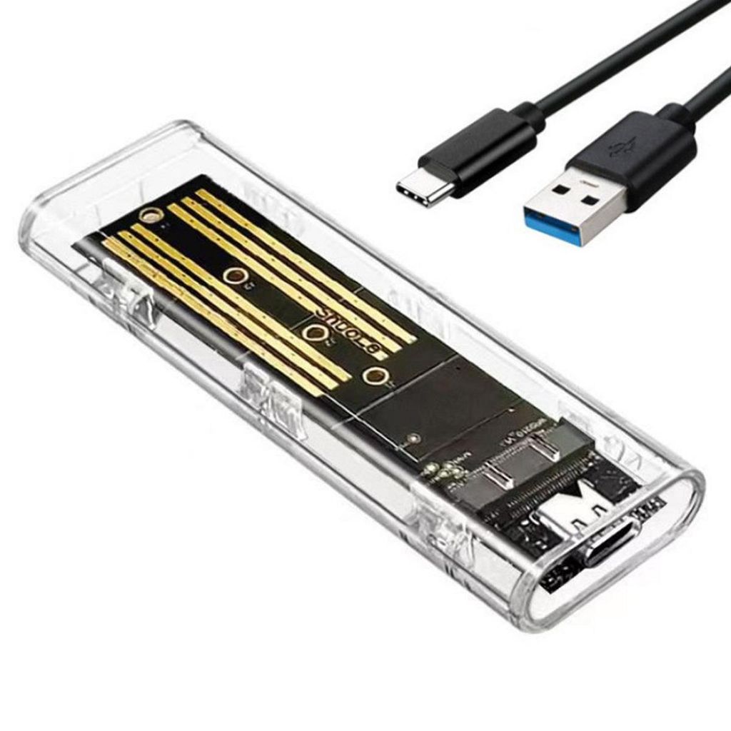 Externes M.2 NVMe SSD Gehäuse mit USB 3.1 Adapter 10 Gbps, inklusive USB-C auf USB-C Kabel für schnelle Datenübertragung