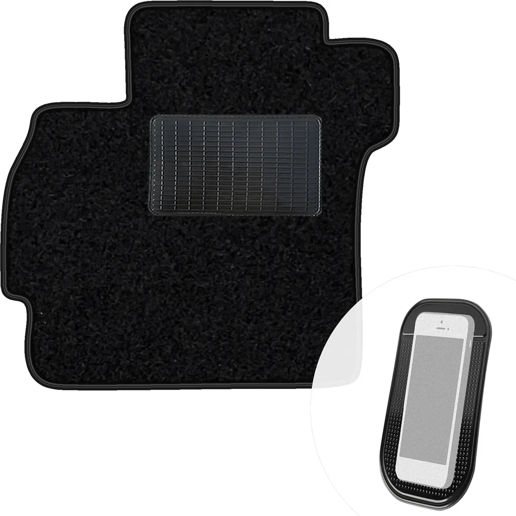 Tappetino Conducente Mazda 2 II 2007-2015 in Velluto Nero - moto-MOLTICO