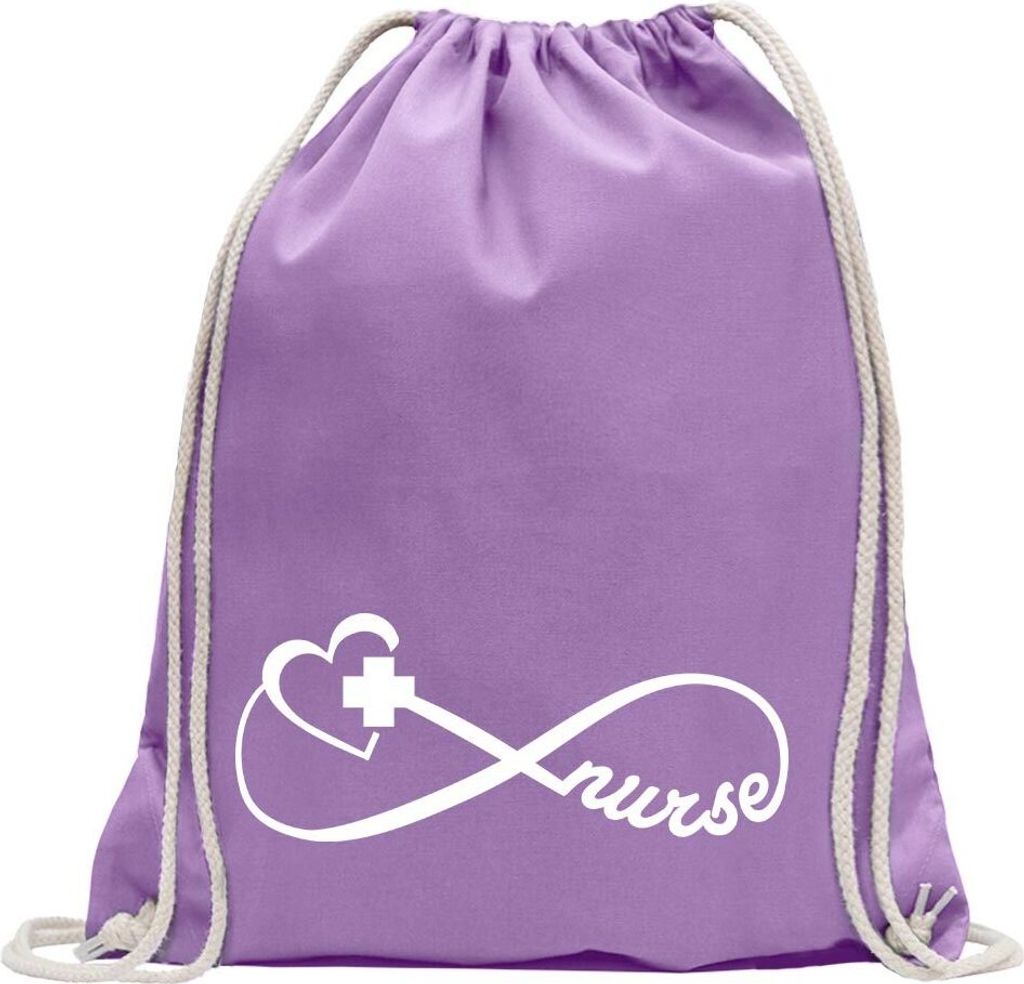Kiwistar - Turnbeutel - lavendel - Krankenschwester - Nurse - Fun Rucksack Sport Beutel Gymsack Baumwolle mit Ziehgurt