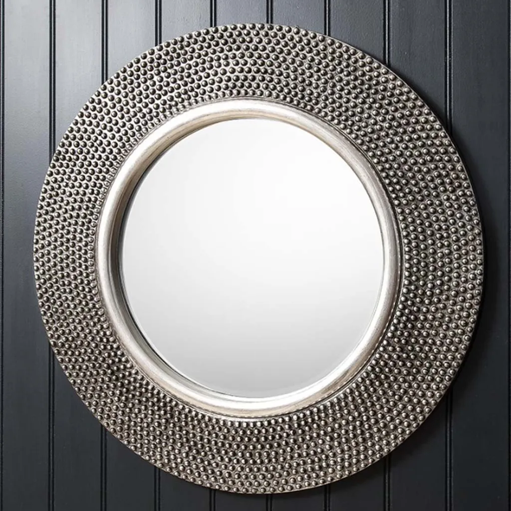Milton & Oldbrook Miroir Mural Zurich Ø 80 cm Gris Anthracite Chic