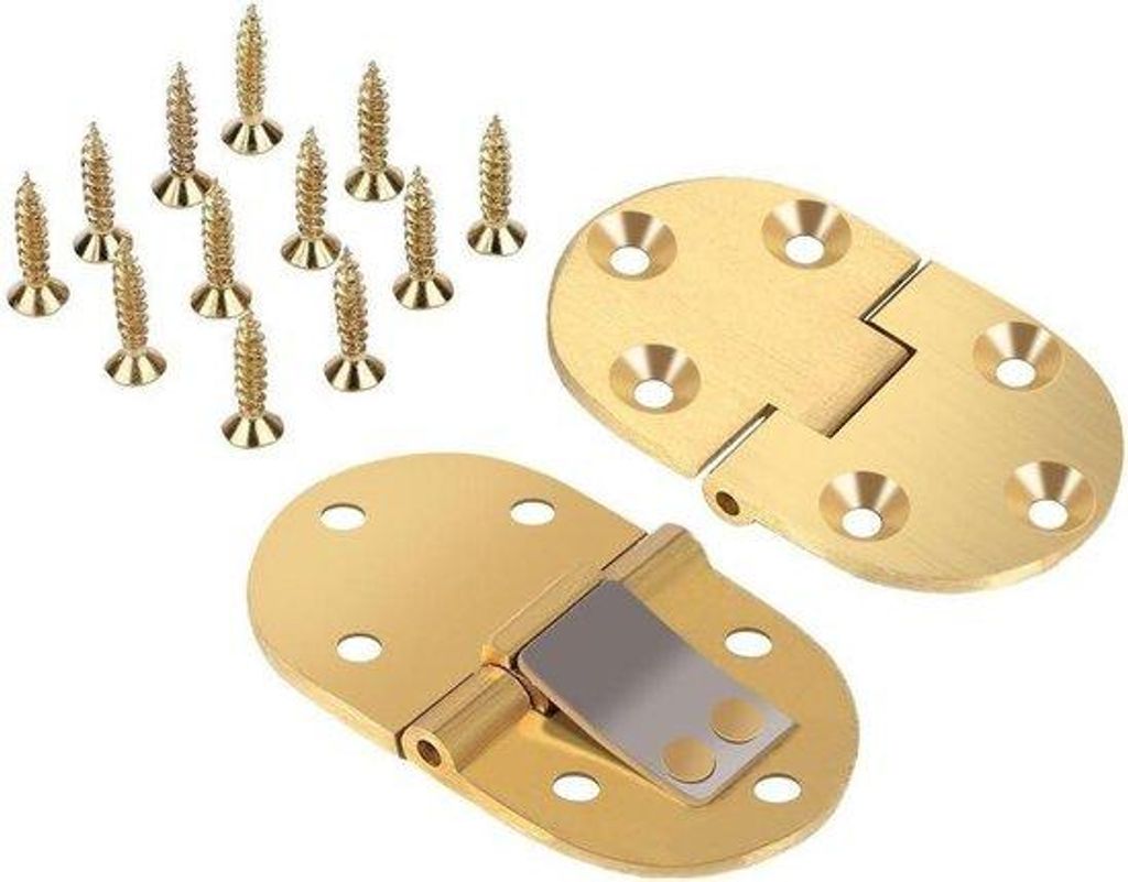 Schubladen Scharnier Massiv Messing 6,4x3,8cm Satin Gold für Klappbare Tische