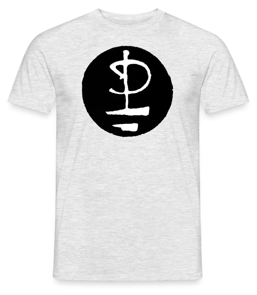 Spreadshirt Pink Floyd Logo Schwarz Weiß Männer T-Shirt, 3XL, Grau meliert