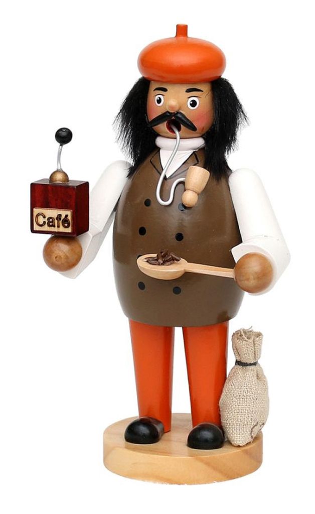 Räuchermännchen SO 20-1 - Berufe - Kaffeemann mit Mühle - 20,0 cm
