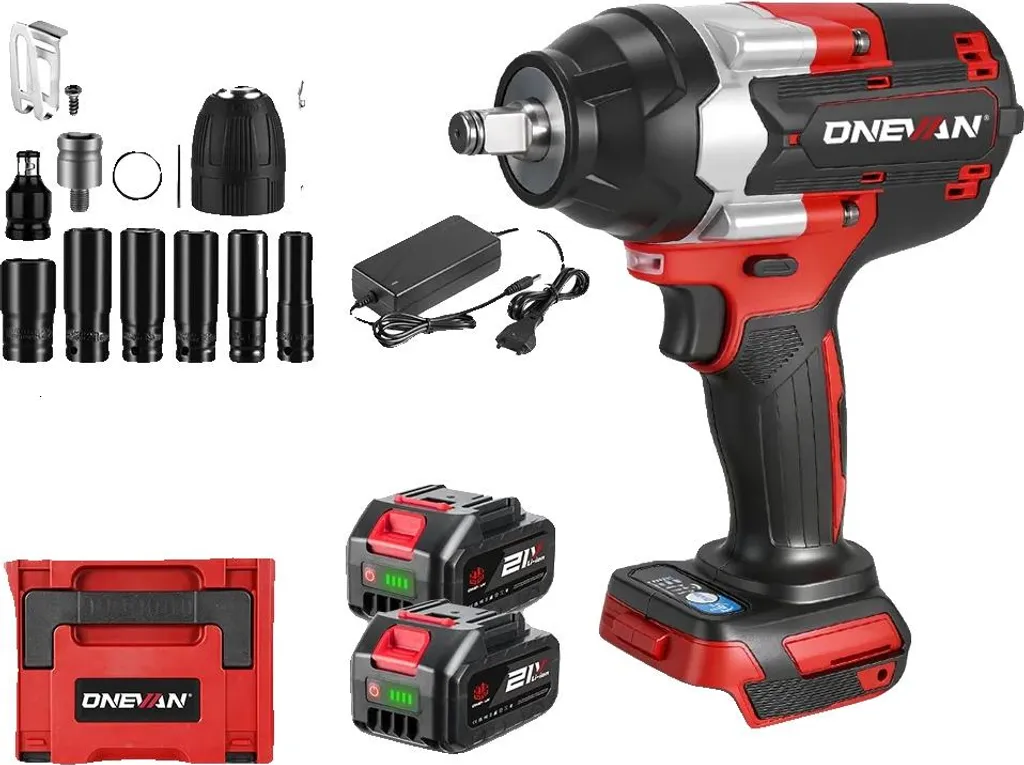 Boulonneuse à choc sans fil moteur Brushless et kit complet 14 pièces