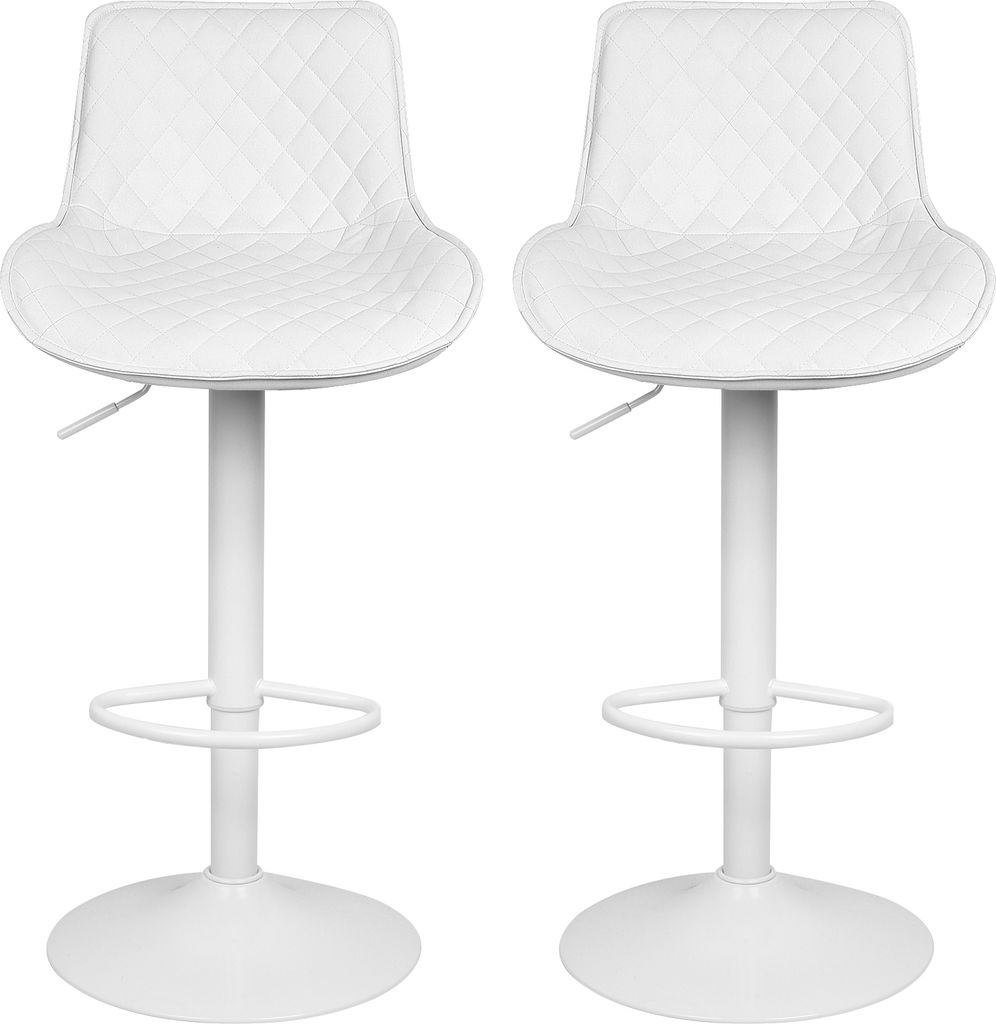 2er Set Barhocker Barstuhl Küchenhocker Drehstühle Tresenstuhl Modern Kunstleder Bar Stühle - Weiß