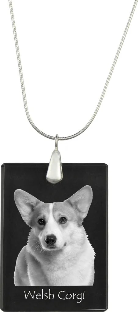 Collier Pembroke Welsh Corgi : Pendentif en Cristal Art-Dog en Argent