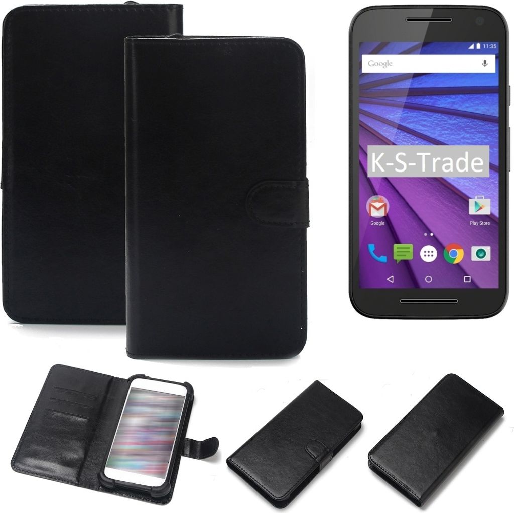 K-S-Trade Handyhülle Schutzhülle kompatibel mit Motorola Moto G (3. Gen.) Handy Schutz Hülle Handyhülle Bumper schwarz 1x