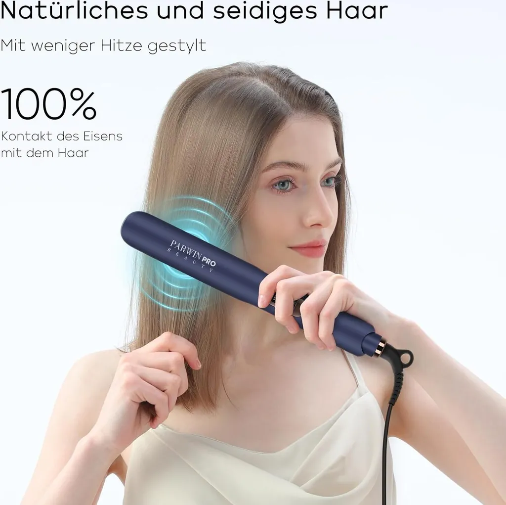 Piastra per capelli Arricciamento e raddrizzamento PARWIN PRO BEAUTY Piastra per capelli, rivestimento in nano titanio Piastra per capelli Ampia piastra riscaldante setosa, 2 in 1 Piastra per capelli Arricciamenti - 4