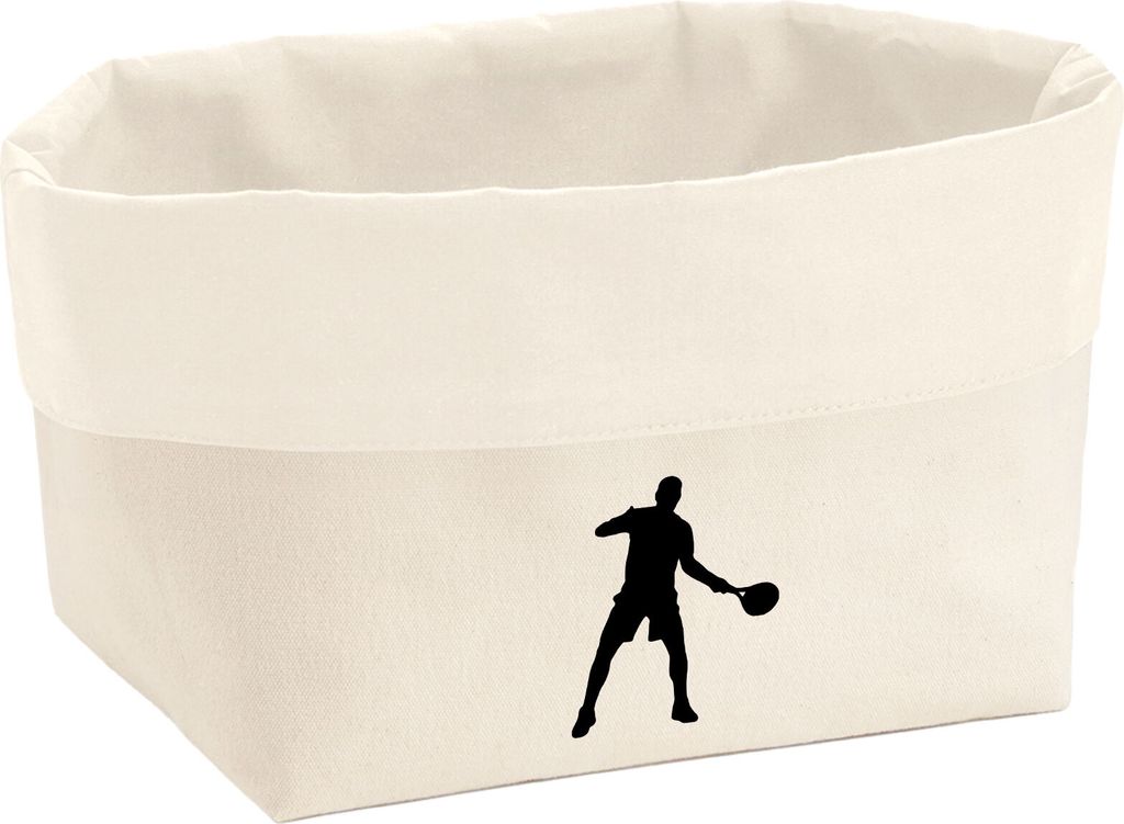 Huuraa Organizer Tennis Silhouette 8 Liter Large Canvas Baumwolle Utensilo Geschenkidee