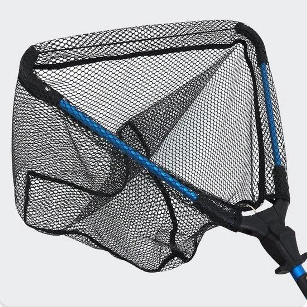 Épuisette télescopique avec filet en caoutchouc pour brochet 120cm