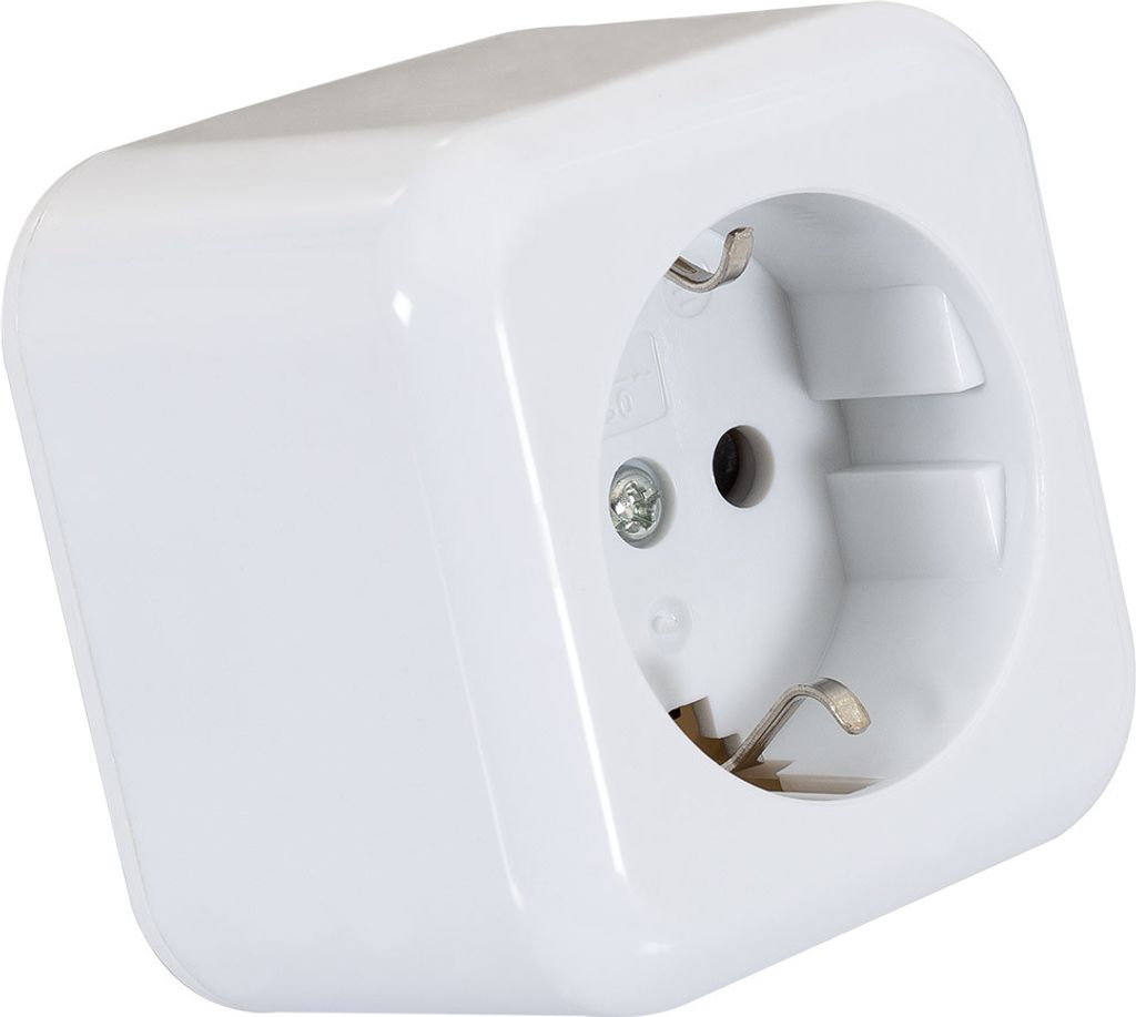 Aufputz-Steckdose Typ F Schuko  Weiß Produktbild 