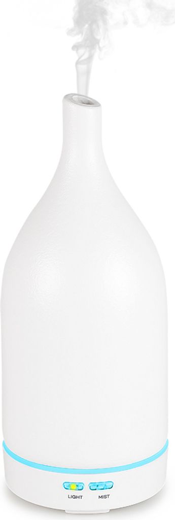 Hyrican DT1502B Aroma Ultraschall Luftbefeuchter mit Keramikabdeckung, 100 ml, 7 Farben-LED-Beleuchtung, weiß