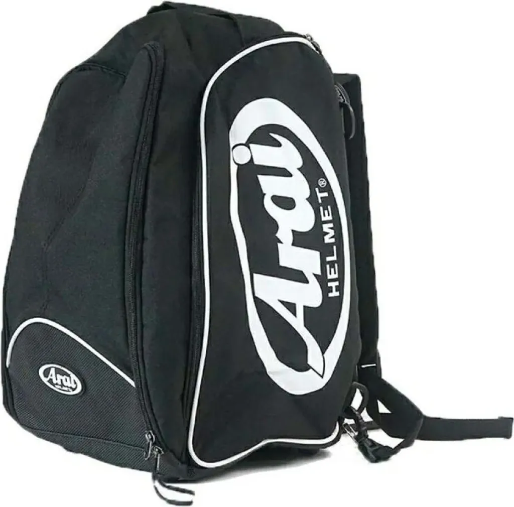 Housse de transport sac à dos pour casque ARAI en textile noir robuste