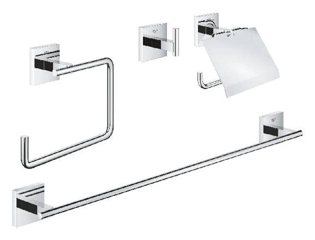 Set Accessoires Grohe Start Cube Chrome avec Système de Fixation Rapide