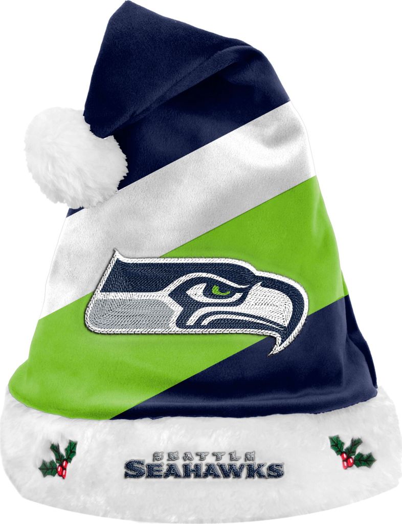 Foco NFL Seattle Seahawks Basic Santa Claus Hat Weihnachtsmann Mütze
