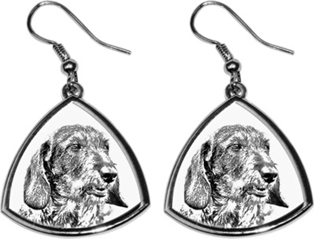 Gioielli d'Autore: Orecchini Bassotto Pelo Ruvido Art-Dog Stampati