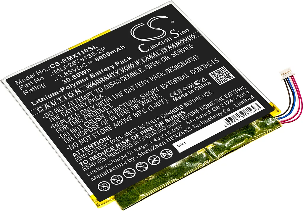 Batteria TECHTEK per Verizon Ellipsis 10 HD 8000mAh | Ricambio MLP2678135-2P