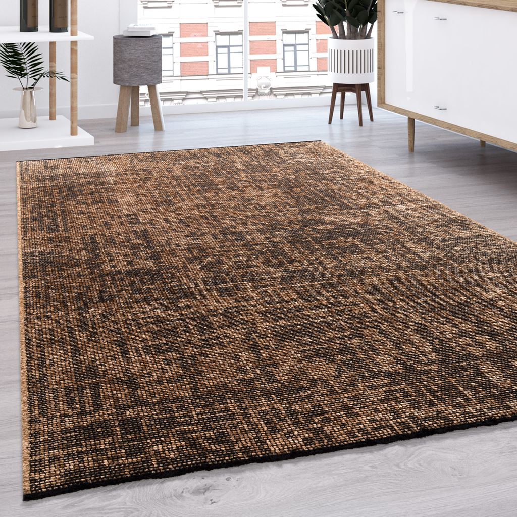 Teppich Wohnzimmer Flachgewebe Modern Sisal Muster Einfarbig Pastell Fransen Grösse 80x150 cm