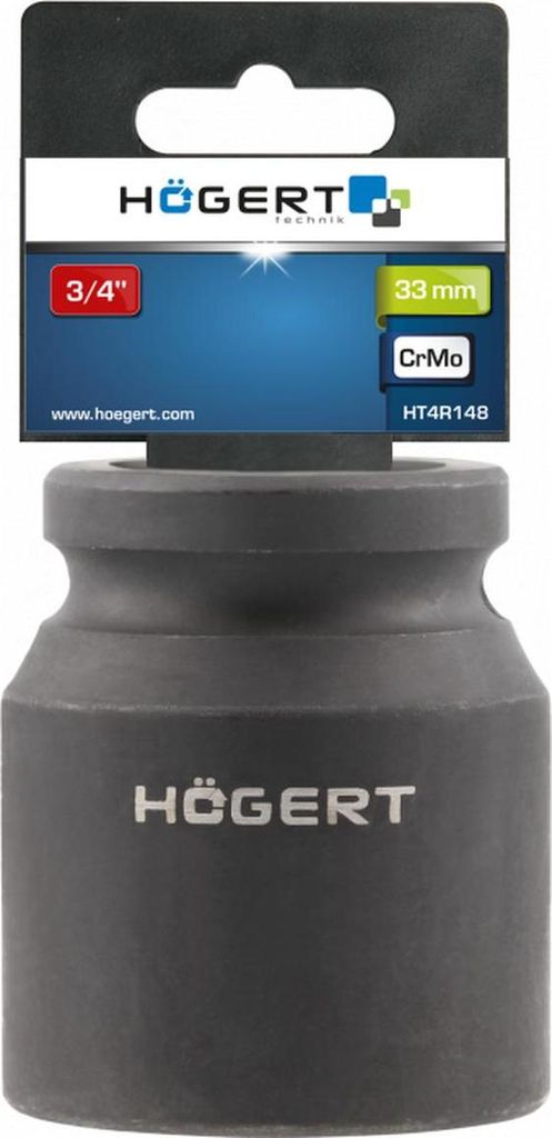 Högert Schlagschrauber-Steckschlüssel 3/4", 33 mm, kurz