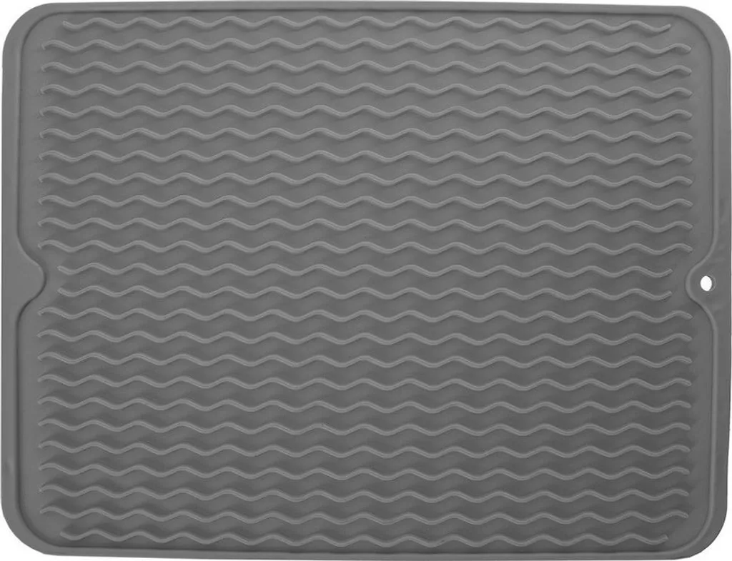 Tapis de séchage pour vaisselle XL gris en microfibre pour cuisine