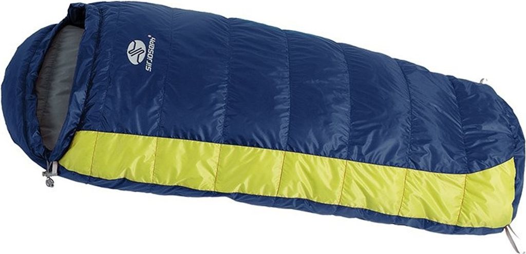 SirJoseph Daunen-Mumienschlafsack für Kinder Kiki down 125-145-links 145 cm-Navy mit Limette