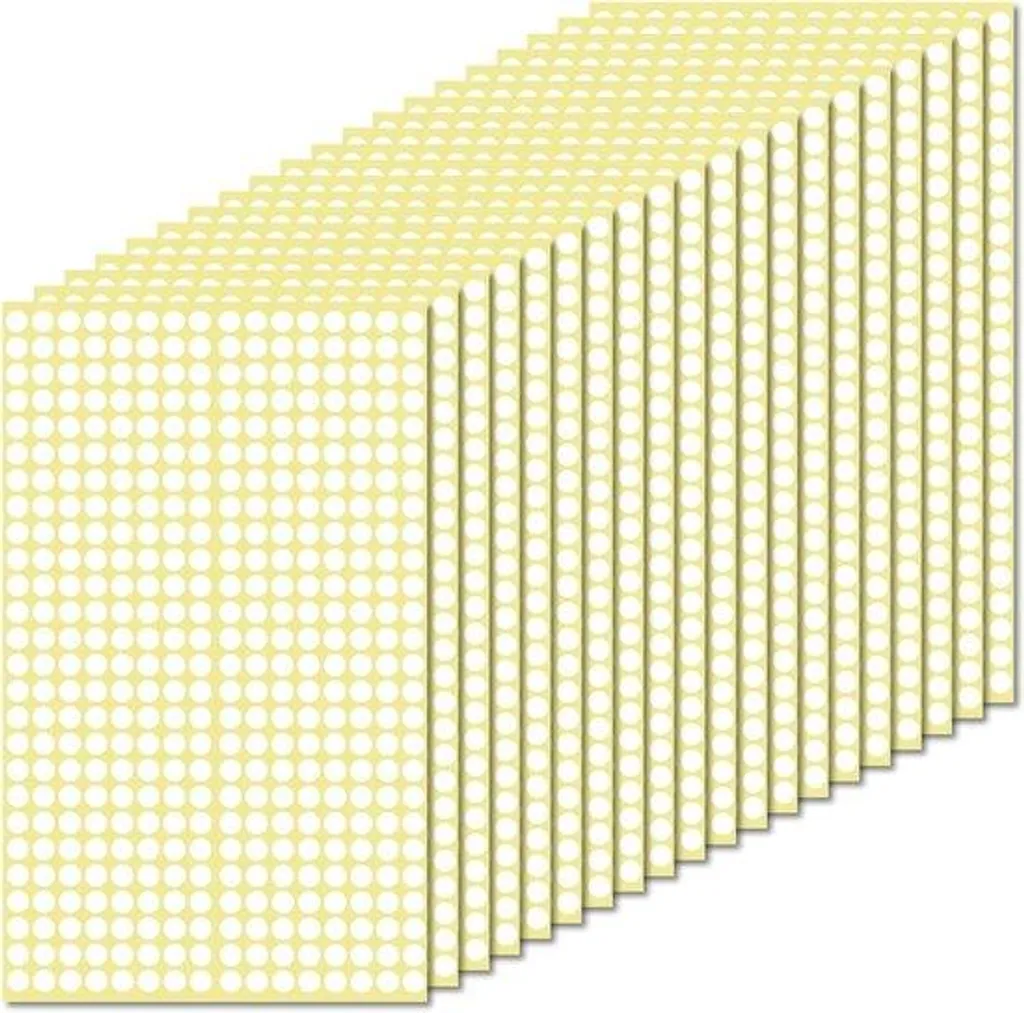 Pastilles adhésives blanches 6 mm de bureau - Boîte de 12 480 pièces