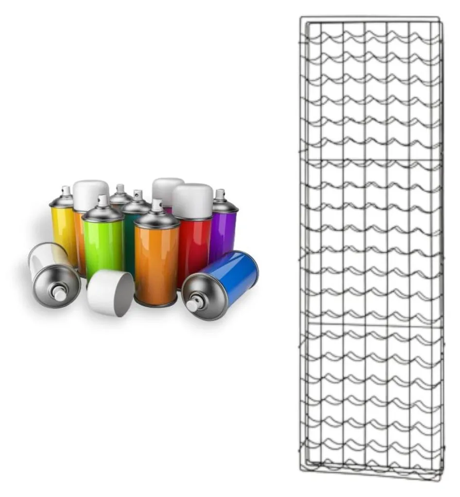 Étagère 47x13x160 cm pour 126 Bombes Aérosols - Rangement Mural Acier