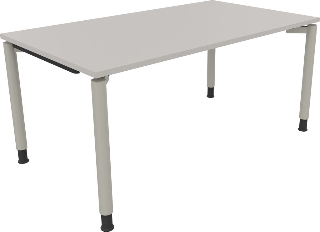 Schreibtisch Vierfuß Rundrohr B1600xT900xH680-820 si/Lichtgrau