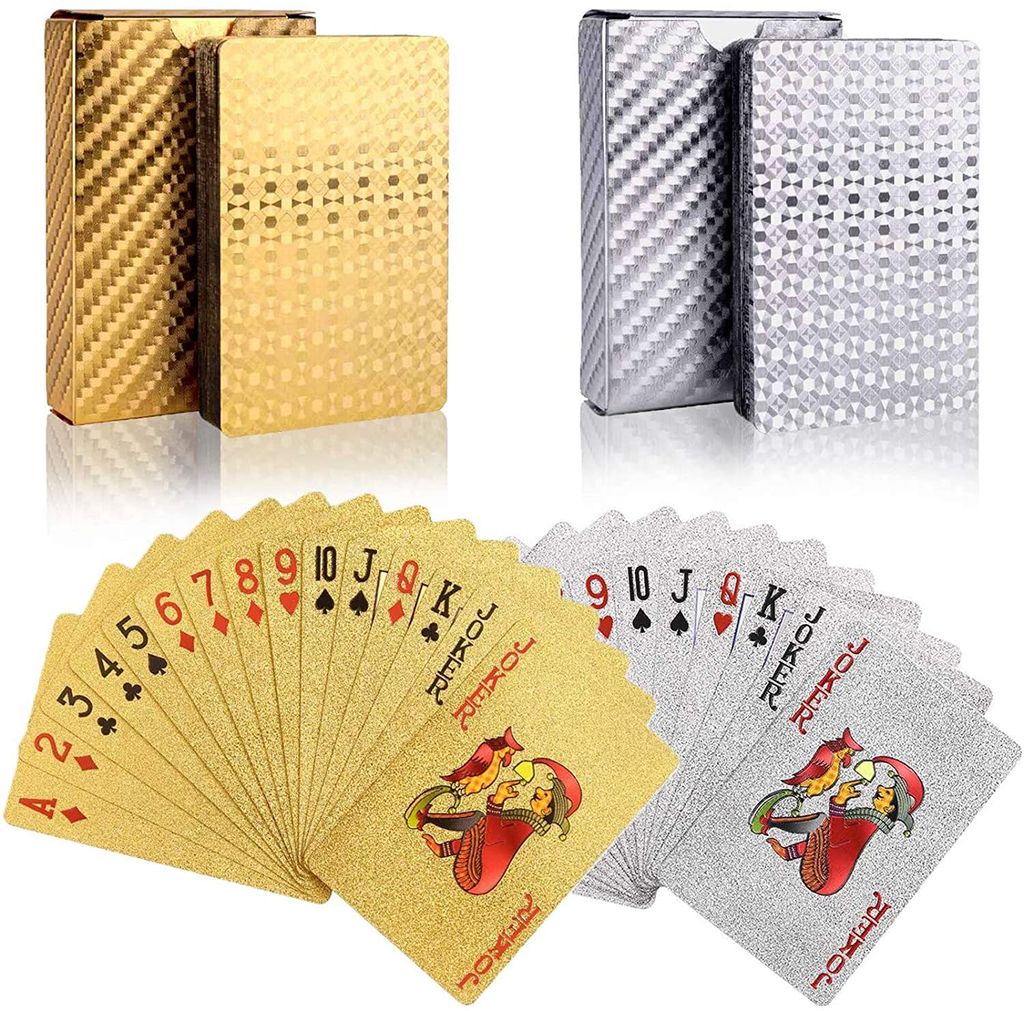 Gold Spielkarten Luxus Pokerkarten aus Plastik für Casino & Poker PVC Kunststoff 