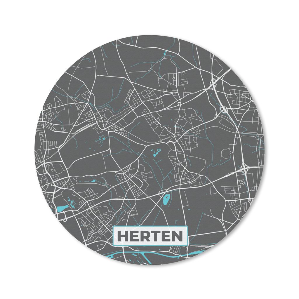 MuchoWow Mauspad Mousepad Karte - Stadtplan - Hirsch - Deutschland - Blau 30x30 cm - Mousepads - Maus Mat - Pad - Mausunterlage - Tischunterlage ...