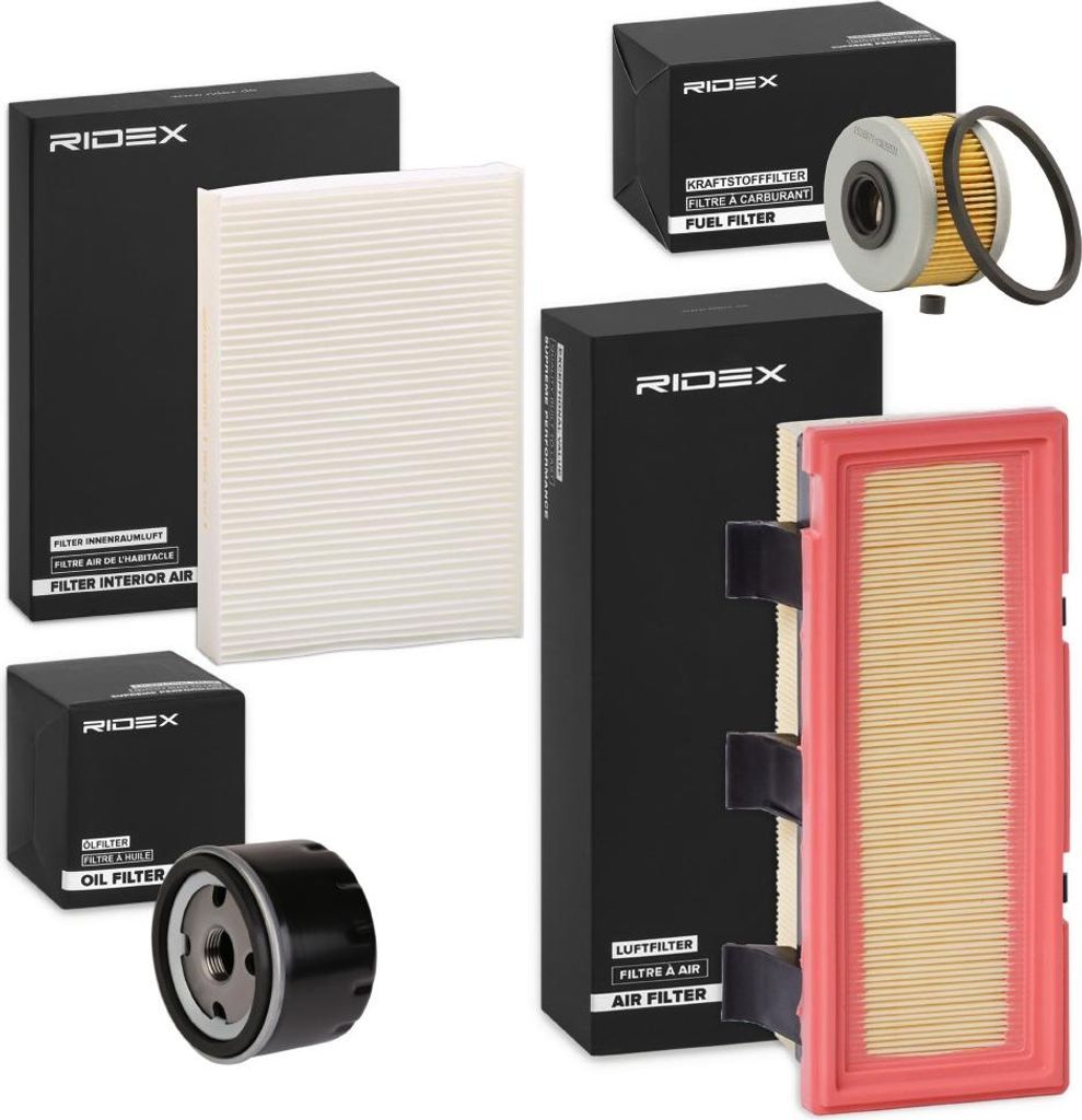 RIDEX Filterset Inspektionspaket Filtersatz für RENAULT CLIO II (BB0/1/2, CB0/1/2) KANGOO (KC0/1) KANGOO Express (FC0/1) CLIO I (B/C57, 5/357)