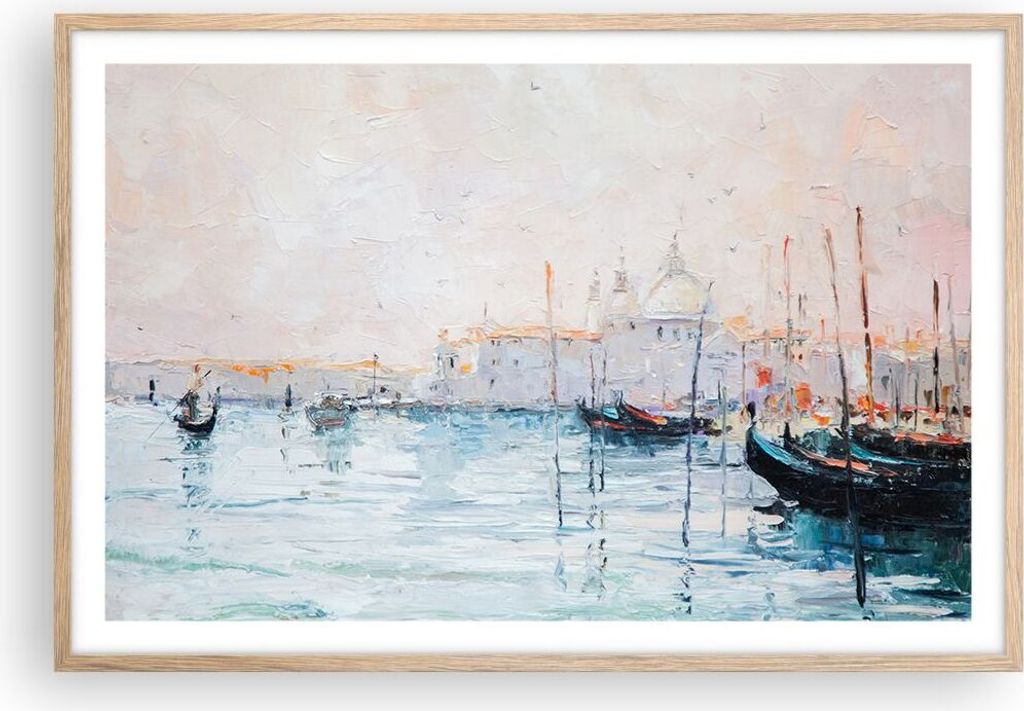 Gerahmtes Poster - Rahmen in heller Eiche - Venedig Produktbild 