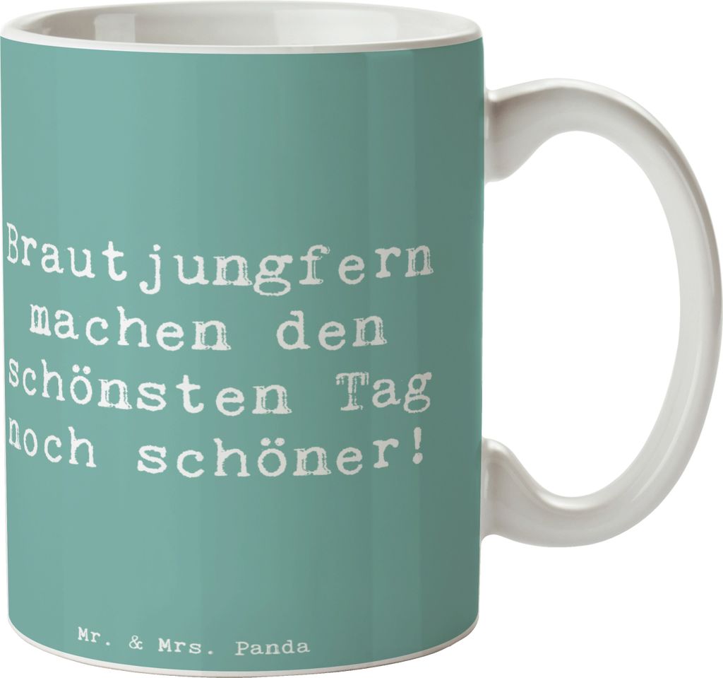 Mr. & Mrs. Panda Tasse Spruch Brautjungfern Wunder - Meeresbrise - Geschenk, Bürotasse, Engagement, Pott, Erinnerungsstücke, Kaffeebecher, Gesche...