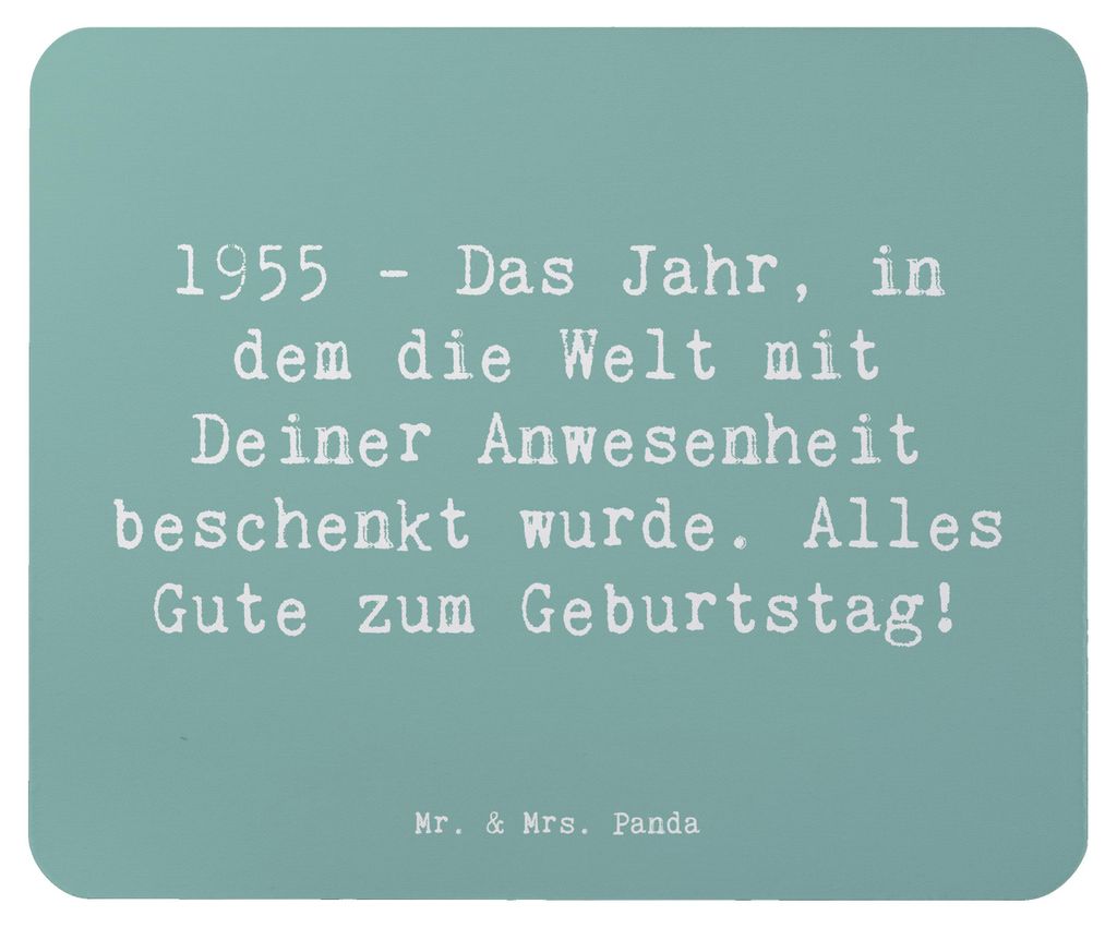 Mr. & Mrs. Panda Mousepad Spruch 1955 Geburtstag - Meeresbrise - Geschenk, Jahrgang, Geboren am, Alter, Mauspad, pc, computer, Geburtstagszitat, Al...
