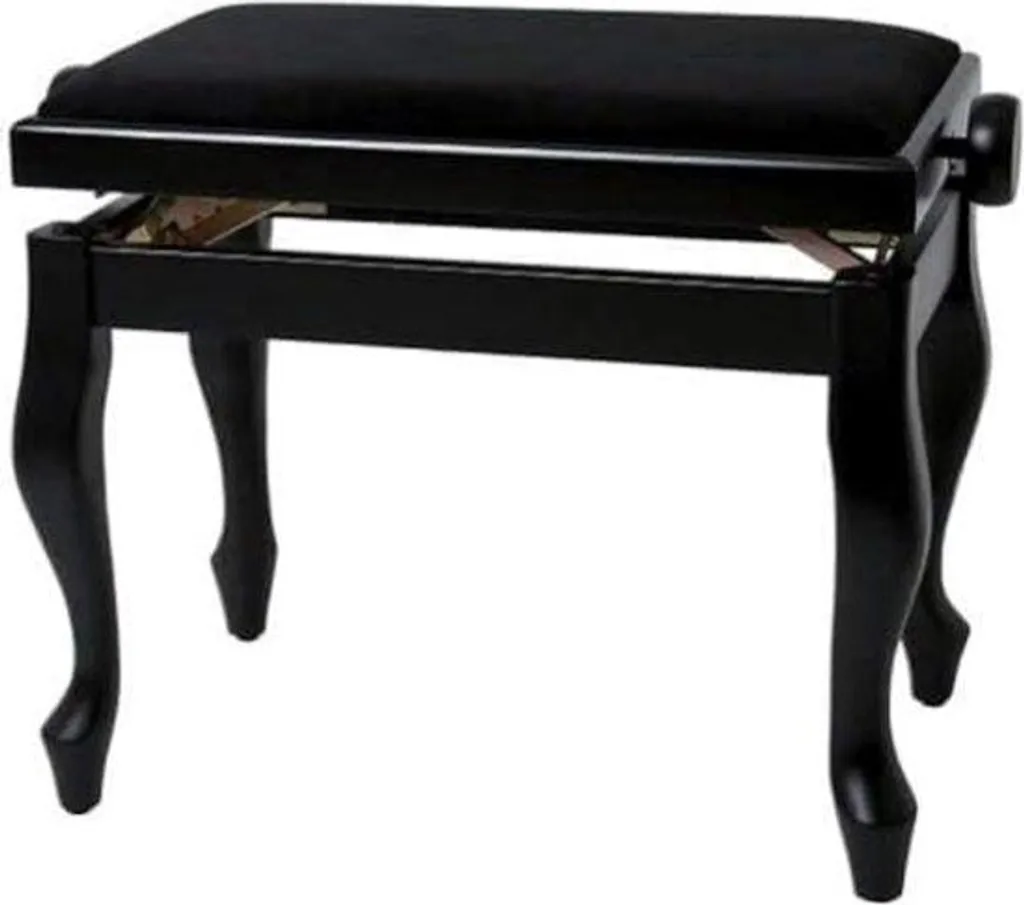 Banquette de piano noire ajustable en hauteur pour clavier et orgue