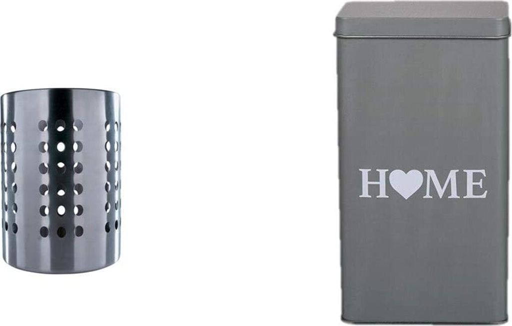 Kitchen IKEA ORDNING Haltbar Besteck Edelstahl Holder Organizer für Geschirr ... + Deko- Dose Home grau