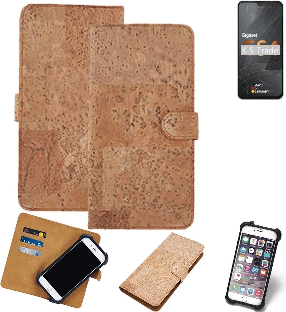 K-S-Trade Hülle kompatibel mit Gigaset GS4 Kork Handyhülle Cover Schutzhülle TPU Case Bumper in Hellbraun, (1x)