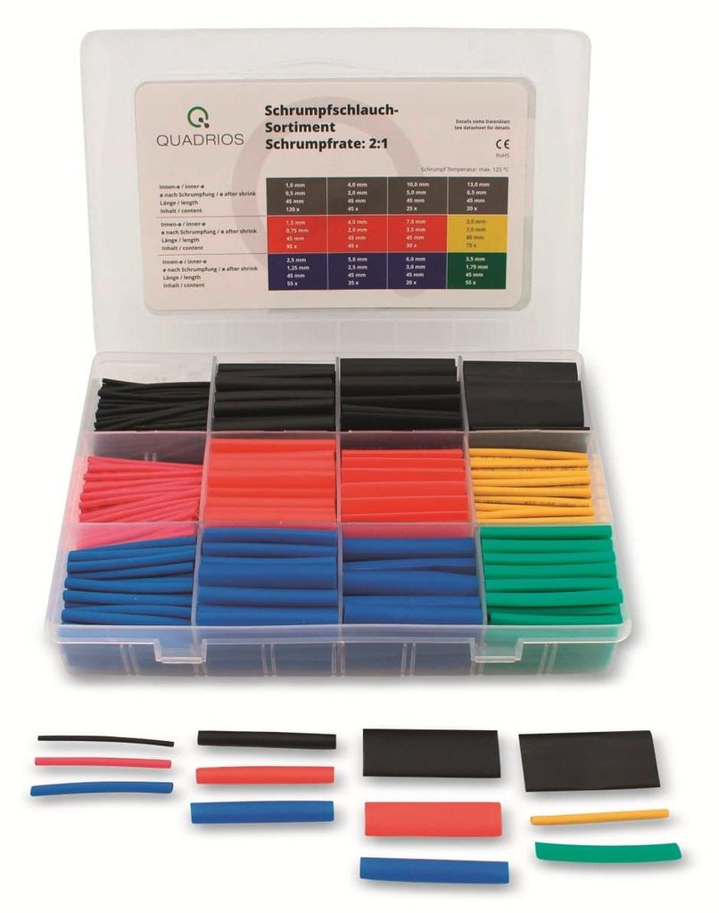 QUADRIOS Schrumpfschlauch-Set, 2103CA001, 2:1, Bunt, PE