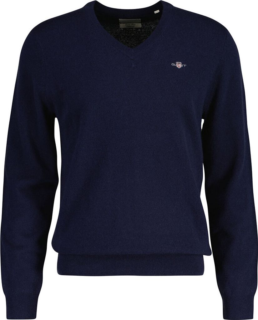 Gant 8050274 Pullover Mit V-ausschnitt Blau L Mann Blau L