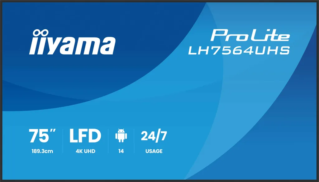 iiyama ProLite LH7564UHS-B1AG, Public Display, (UltraHD/4K, VA, WiFi
