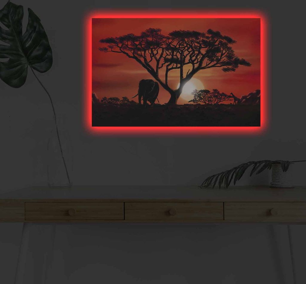 Opviq, 4570DHDACT- SHN4366, Bunt, Leinwandbilder, 45 x 70 cm, 100% Wildleder -Leinwand